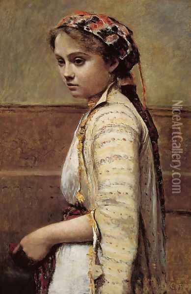 The Greek Girl Oil Painting - Jean-Baptiste-Camille Corot