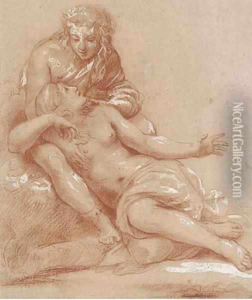 Venus and Adonis Oil Painting - Giulio Romano (Orbetto)