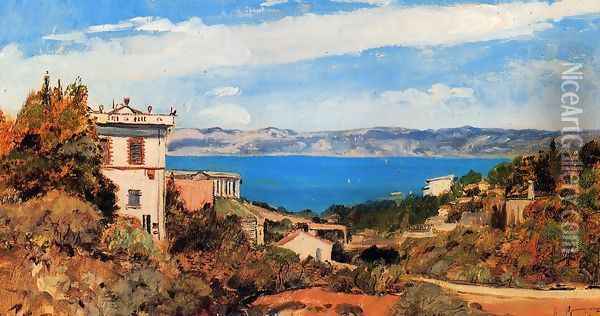 The Bay of Marseille, Saint-Henri Oil Painting - Paul-Camille Guigou