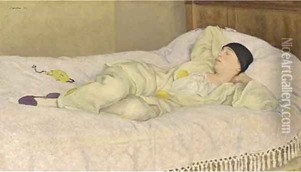Pierrot sleeping Oil Painting - Gerard Chowne