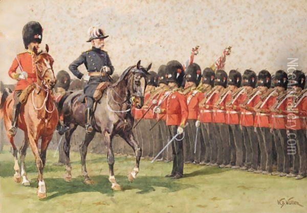 Lord Roberts Inspecting The Troops Oil Painting - William Barnes Wollen