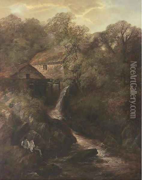 The old mill Oil Painting - Thomas Creswick