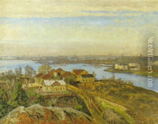 Stockholmsvy Oil Painting - Anton Genberg