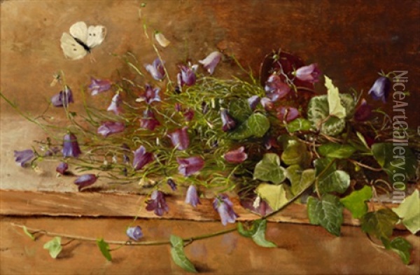 Glockenblumen Und Efeu Oil Painting - Ella Ehrenberger