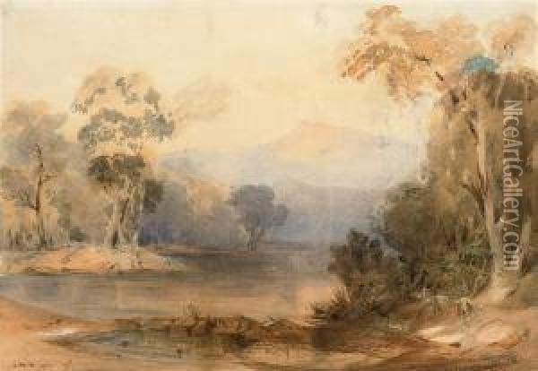 Bara Creek, Near Wollongong, Illawara District, New South Wales Oil Painting - Conrad Martens