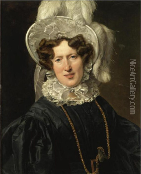 Bildnis Der Frau Wartfeld (portrait Of Mrs Wartfeld) Oil Painting - Ferdinand Georg Waldmuller