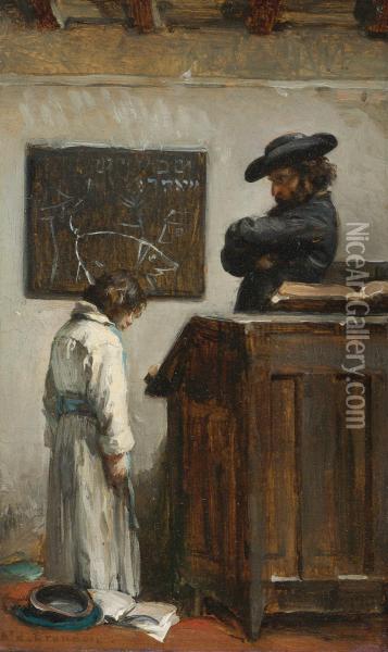 Le Maitre Et L'eleve Oil Painting - Edouard J. Emile Brandon