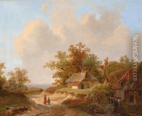 The Path Along The Watermill Oil Painting - Willem De Klerk