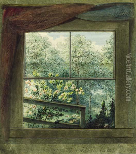 ''springland From The Window Of Green Lodge'' Oil Painting - William Russel Birch