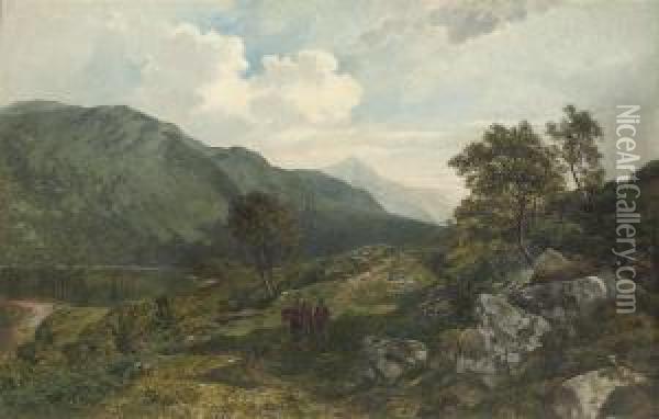 A Sunny Day, Loch Lomond Oil Painting - James Peel
