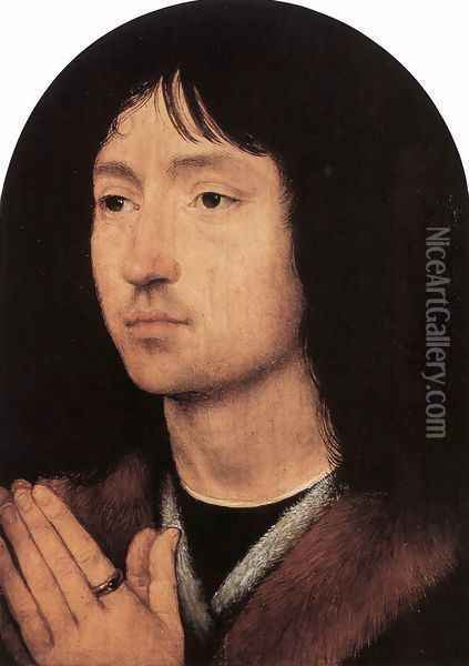 Portrait of a Young Man at Prayer c. 1487 Oil Painting - Hans Memling
