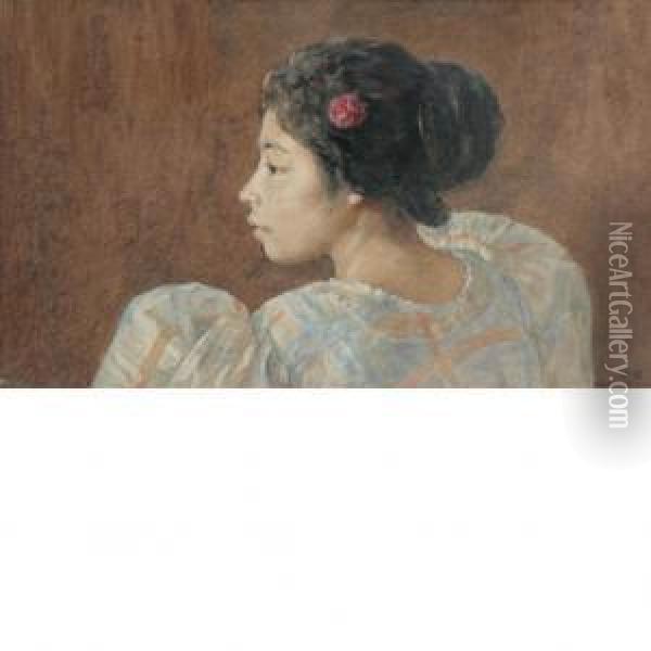 A Philippine Girl Oil Painting - Josephine Wood Colby