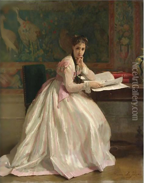A Moment Of Distraction Oil Painting - Gustave Leonhard de Jonghe