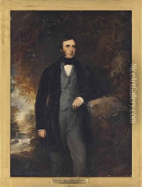 Portrait Of Henry Prittie, 3rd Baron Dunalley (1807-1885) And Portrait Of The Honourable Anne Maria Louisa O'callaghan (pair) Oil Painting - Stephen Catterson Smith
