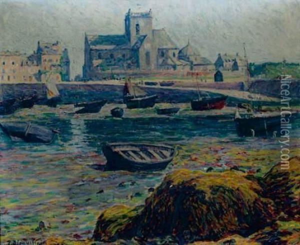 Le Port De Barfleur Oil Painting - Paul Blanvillain