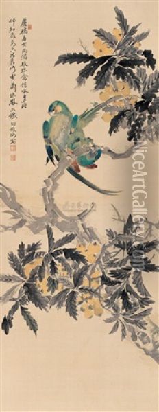 Parrot Oil Painting -  Hu Tiemei