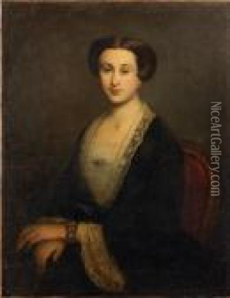 Portrait De Femme Oil Painting - Adolphe Joseph Th. Monticelli