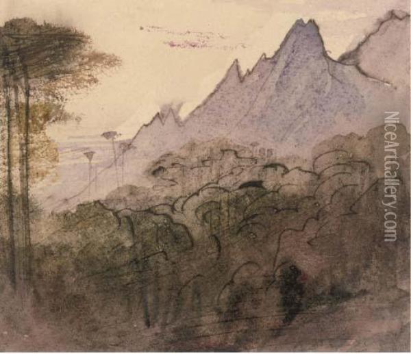 Views Of Bavella Oil Painting - Edward Lear