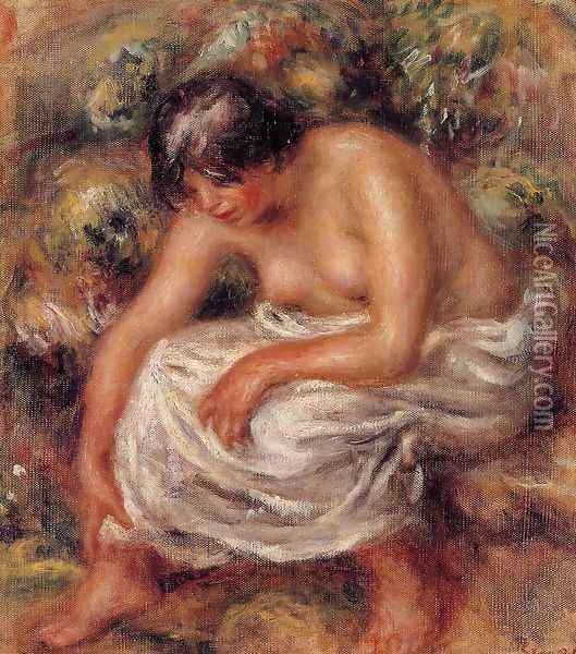 Bathing Oil Painting - Pierre Auguste Renoir