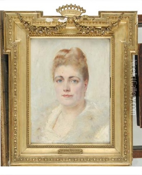 Portrait De La Comtesse Andre Mniszech, Nee Isabelle De Lagatinerie Oil Painting - Paul Jean Gervais