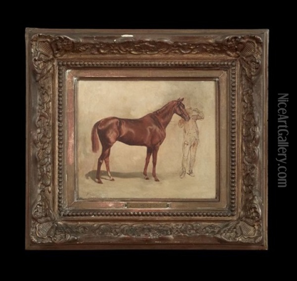 Cheval Alezan (chestnut Horse) Oil Painting - Ernest Meissonier