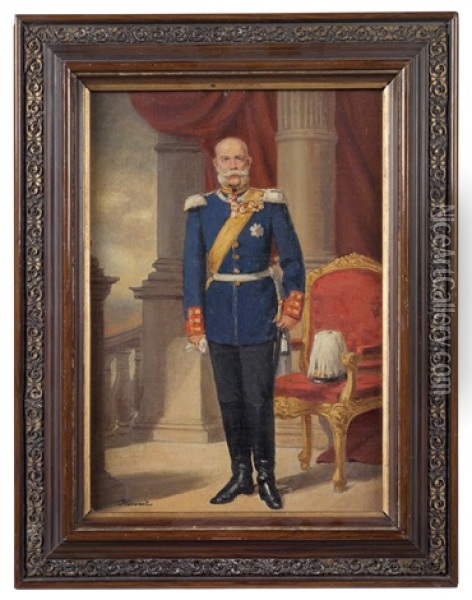 Kaiser Franz Joseph I. In Preussischer Uniform Oil Painting - Joseph Eugen Hoerwarter