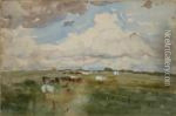Pastures With Cattle Oil Painting - Nathaniel Hone