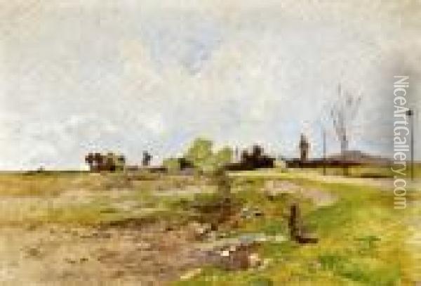 Landschaft Oil Painting - Julius von Blaas