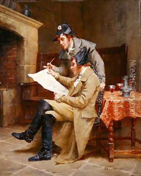 News of the Army 1900 Oil Painting - John Arthur Lomax