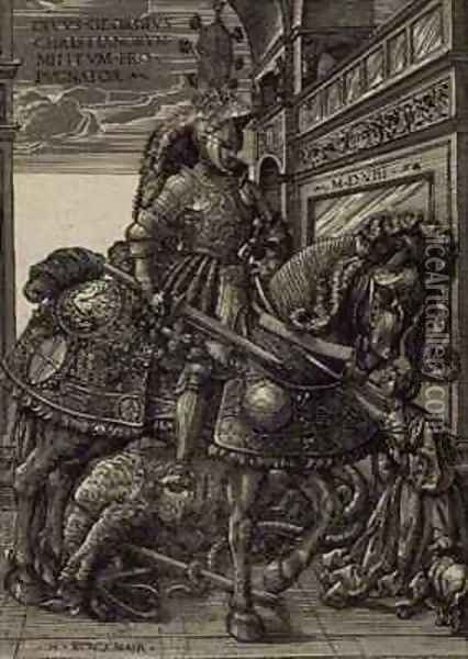St. George and the Dragon Oil Painting - Hans Burgkmair the elder