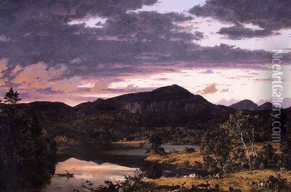 Lake Scene In Mount Desert Oil Painting - Frederic Edwin Church