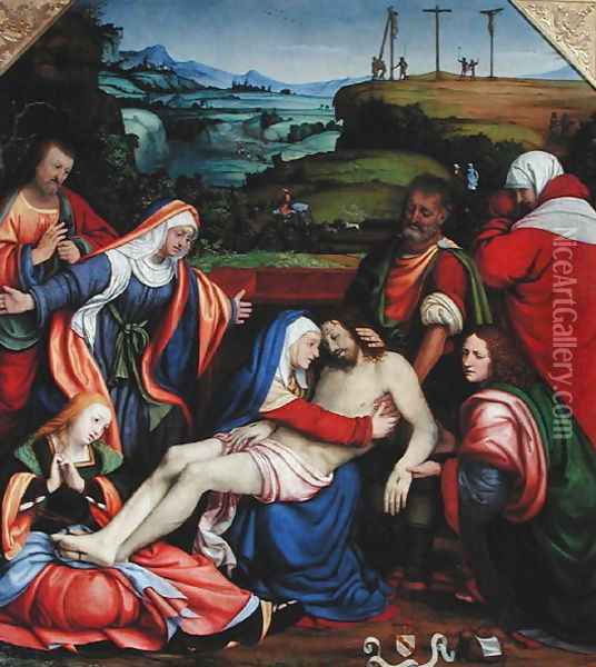 The Lamentation of Christ, c.1504-07 Oil Painting - Andrea Solario