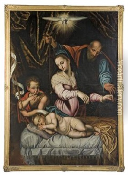 Sagrada Famlia Con San Juanito Oil Painting - Lavinia Fontana