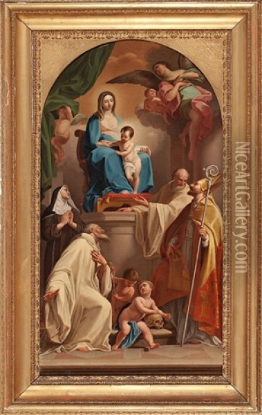 Sacra Conversazione Oil Painting - Pompeo Girolamo Batoni