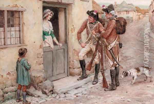In search of a billet Oil Painting - Frank Dadd
