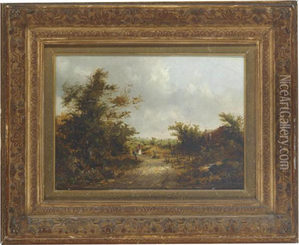 A Leisurely Stroll Down The Lane Oil Painting - Patrick, Peter Nasmyth