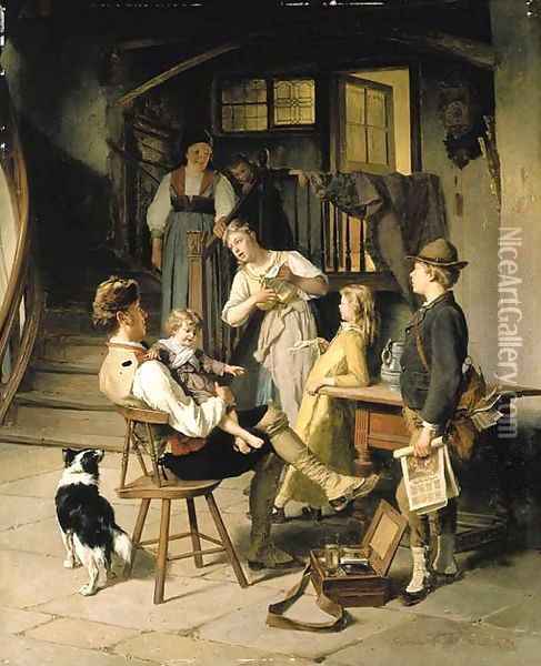 The happy family Oil Painting - Theodore Gerard
