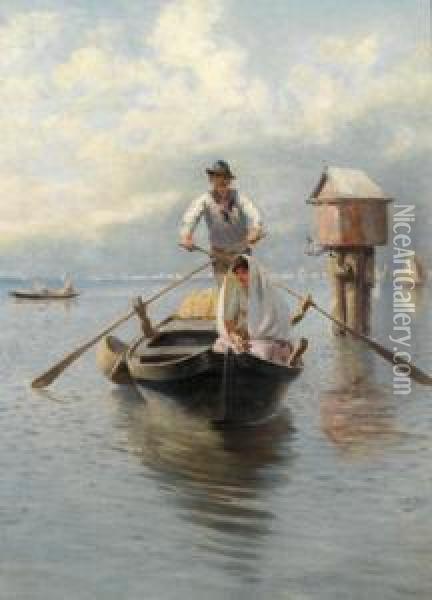 Barca Peschereccia Nella Lagunadi Venezia Oil Painting - Franz Leo Ruben
