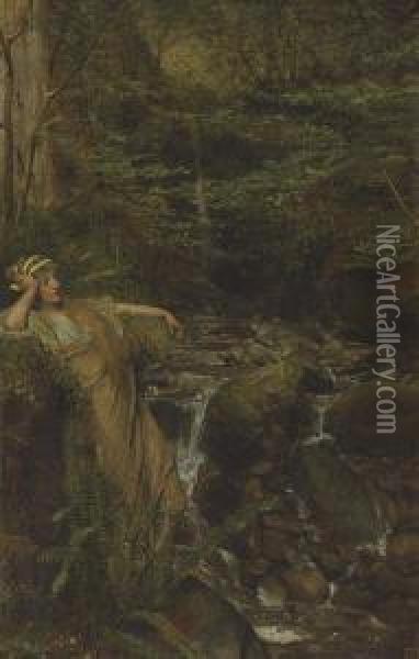 Reverie (waterfall Nymph) Oil Painting - Sir Lawrence Alma-Tadema