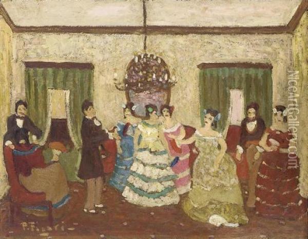 Reunion Colonial Oil Painting - Pedro Figari