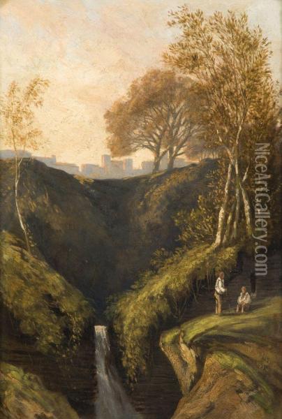 Vue Des Murs De Sienne Oil Painting - Edouard Ferdinand Bruno Marandon De Montyel