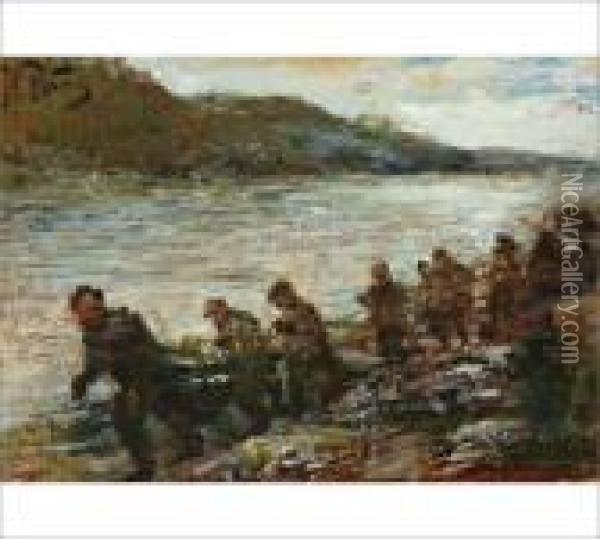 Barge Haulers On The Volga Oil Painting - Ilya Efimovich Efimovich Repin