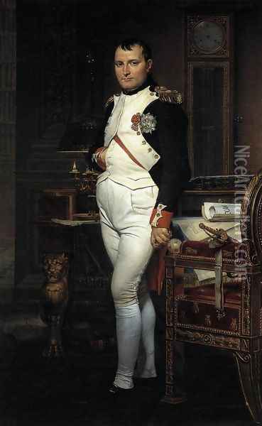 Napoleon in his Study 1812 Oil Painting - Jacques Louis David