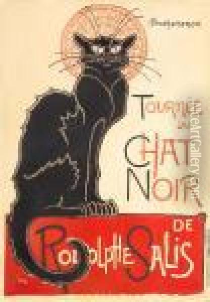 Tournee Du Chat Noir De Rodolphe Salis Oil Painting - Theophile Alexandre Steinlen
