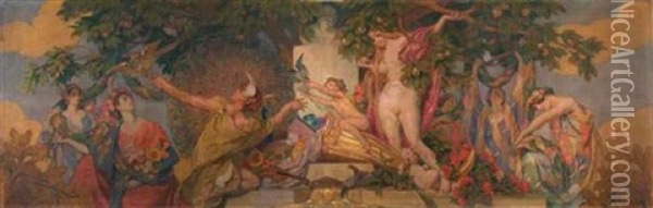 Le Triomphe De Monsieur Corbin Oil Painting - Victor Emile Prouve