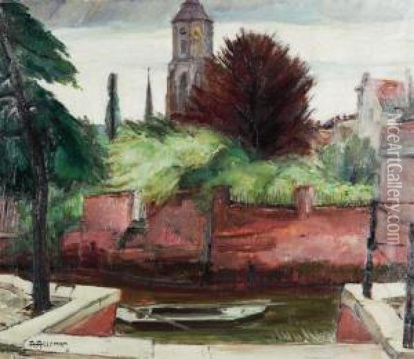 View Of Lier With Church Tower Oil Painting - Albert Alleman