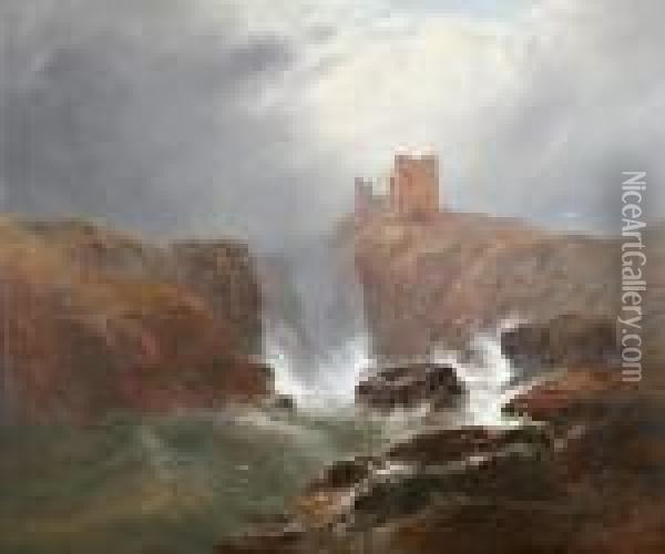 Dunstanborough Castle Oil Painting - George Blackie Sticks