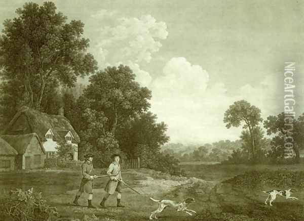 Two Gentlemen Going a Shooting, Plate 2 Oil Painting - George Stubbs