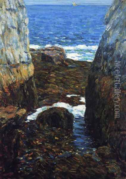 The North Gorge, Appledore, Isles of Shoals Oil Painting - Childe Hassam