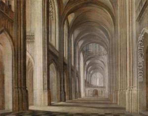Dasinnere Einer Gotischen Kathedrale Oil Painting - Henrik Van Steenwijck